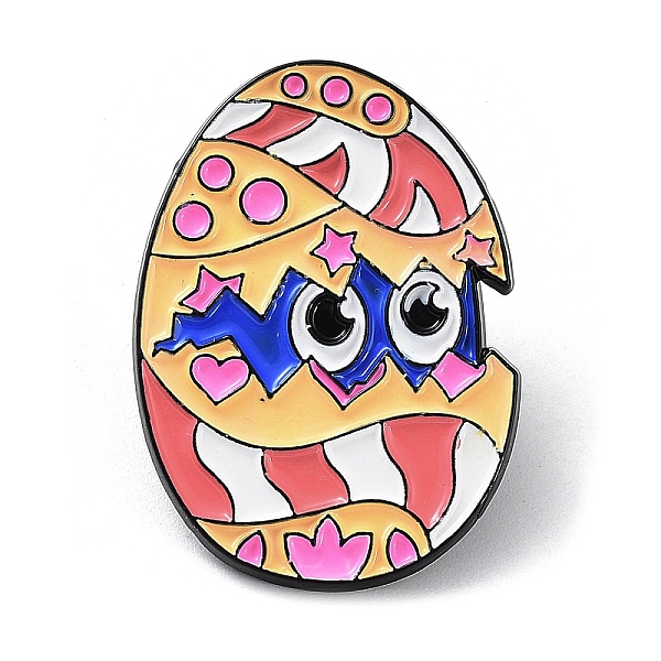 

PandaHall Easter Egg with Star Enamel Pins, Black Alloy Badge for Backpack Cloths Hats Jacket, Salmon, 30.5x22x1.5mm Alloy+Enamel Egg Red