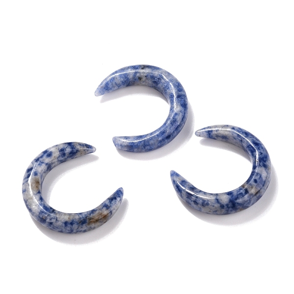 

PandaHall Natural Blue Spot Jasper Beads, No Hole, for Wire Wrapped Pendant Making, Double Horn/Crescent Moon, 31x28x6.5mm Blue Spot Jasper...