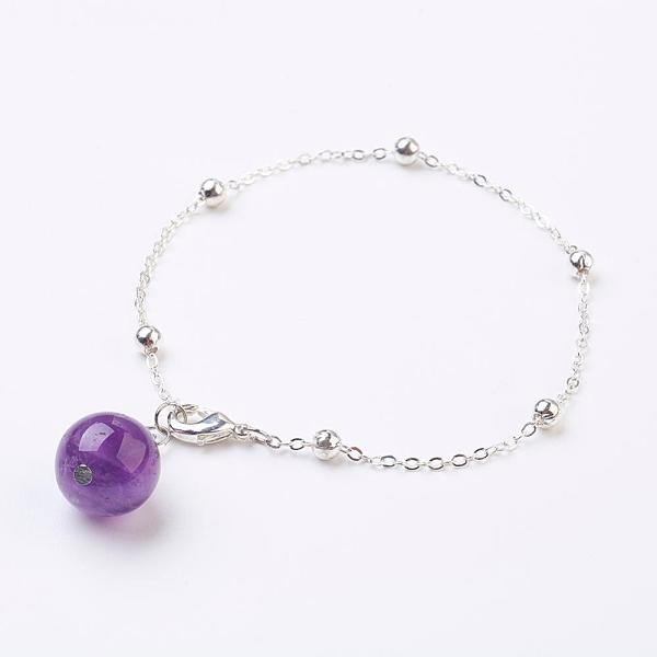 

PandaHall Natural Gemstone Beads Charm Bracelets, with Brass Chains and Brass Lobster Claw Clasps, Silver Color Plated, 7-3/8 inch(186mm...