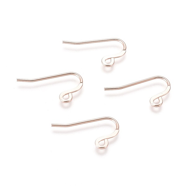 

PandaHall 304 Stainless Steel French Earring Hooks, Flat Earring Hooks, Ear Wire, with Horizontal Loop, Rose Gold, 12x22x0.9mm, Hole: 1.8mm...