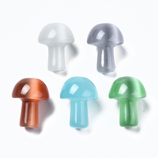 

PandaHall Cat Eye Gua Sha Scraping Massage Tool, for SPA Relaxing Meditation Massage, Mushroom, Mixed Color, 20x15mm Glass Mushroom..., Multicolor