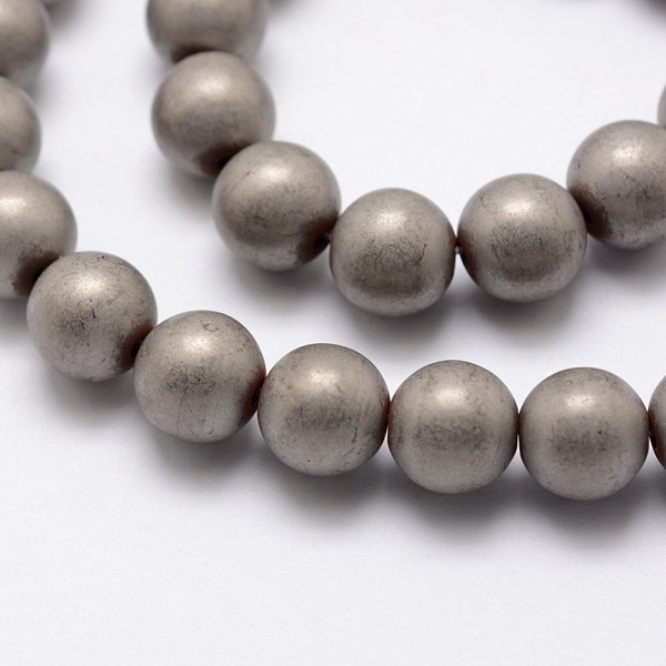 

PandaHall Electroplate Non-magnetic Synthetic Hematite Beads Strands, Matte Style, Round, Platinum Plated, 8mm, Hole: 1.5mm, about...