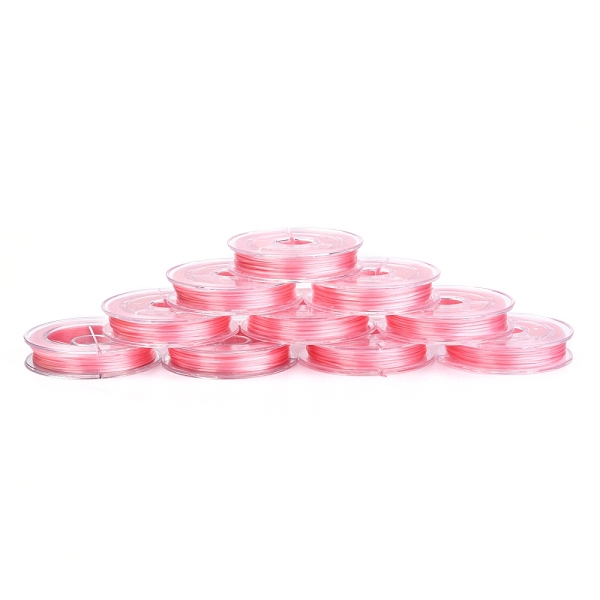 

PandaHall Flat Japanese Crystal Elastic Stretch Thread, for Bracelets Gemstone Jewelry Making Beading Craft, Pink, 0.38mm, about 10.93 yards...