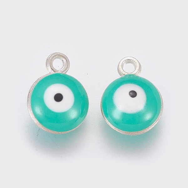 

PandaHall Double-sided Platinum Plated Alloy Enamel Charms, Evil Eye, Mixed Color, 13x10x5.2mm, Hole: 1.6mm Alloy+Enamel Eye Multicolor