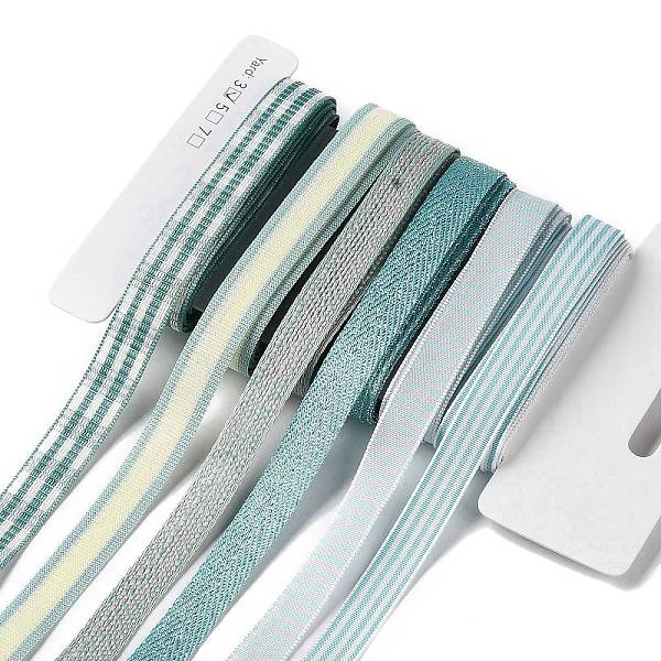 

PandaHall 18 Yards 6 Styles Polyester Ribbon, for DIY Handmade Craft, Hair Bowknots and Gift Decoration, Green Color Palette, Teal, 3/8~1/2..., Cyan