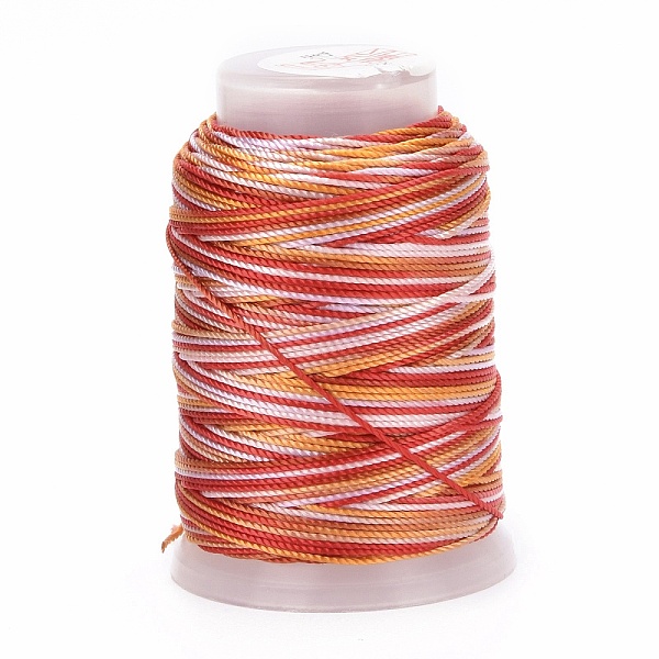 

PandaHall 5 Rolls 12-Ply Segment Dyed Polyester Cords, Milan Cord, Round, Red, 0.4mm, about 71.08 Yards(65m)/Roll Polyester Red