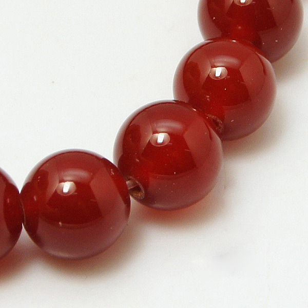 

PandaHall Natural Carnelian Beads Strands, Dyed, Grade A, Dark Red, Round, 4mm, 15.5 inch Carnelian Round Red