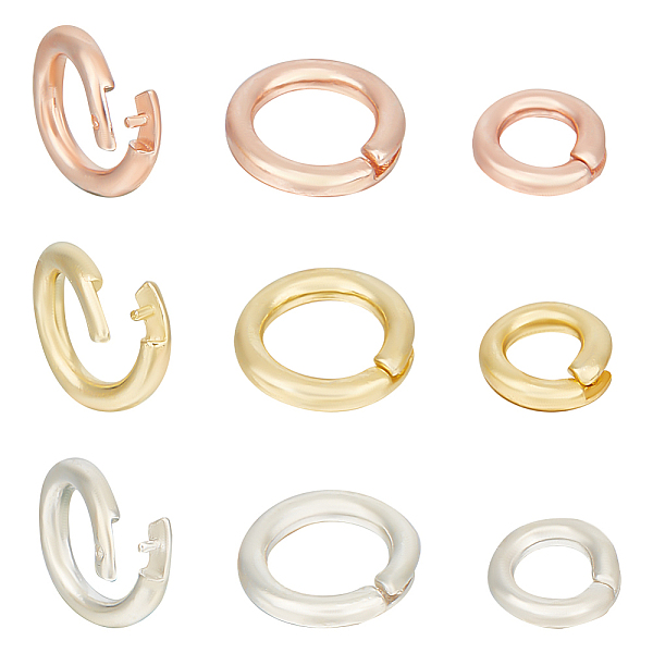 

PandaHall GOMAKERER 6 Pcs 3 Colors 925 Sterling Silver Open Jump Rings, Split Rings Connectors Thick Split Rings Locking Jump Rings Jewelry...