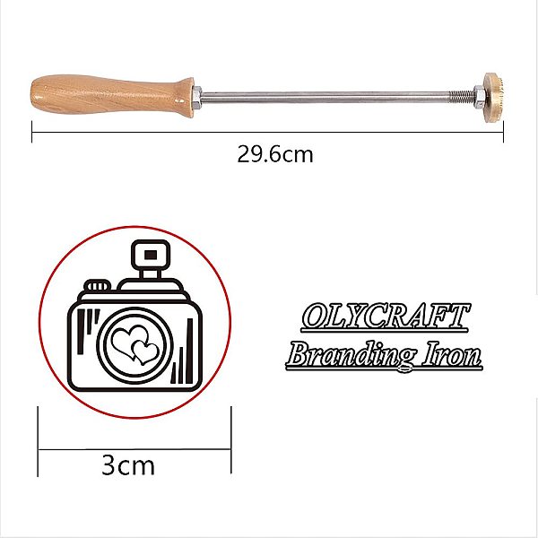 

PandaHall Stamping Embossing Soldering Brass with Stamp, for Cake/Wood, Camera Pattern, 30mm Brass Furniture & Appliances
