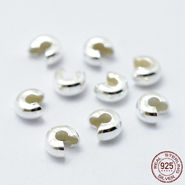 

PandaHall 925 Sterling Silver Crimp Beads Cover, Silver, 3mm Sterling Silver Silver