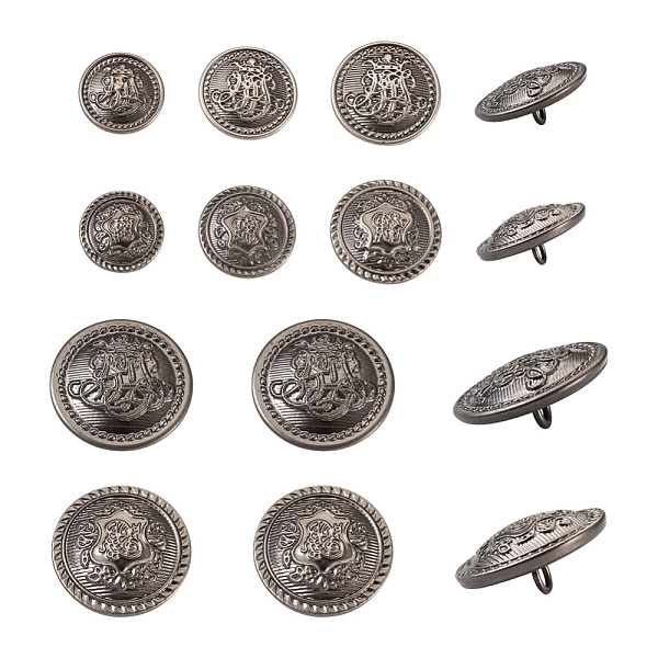

PandaHall 80 Pcs 8 Styles Brass Shank Buttons, Flat Round with Flower Pattern, Mixed Color, 10pcs/style Brass Flat Round