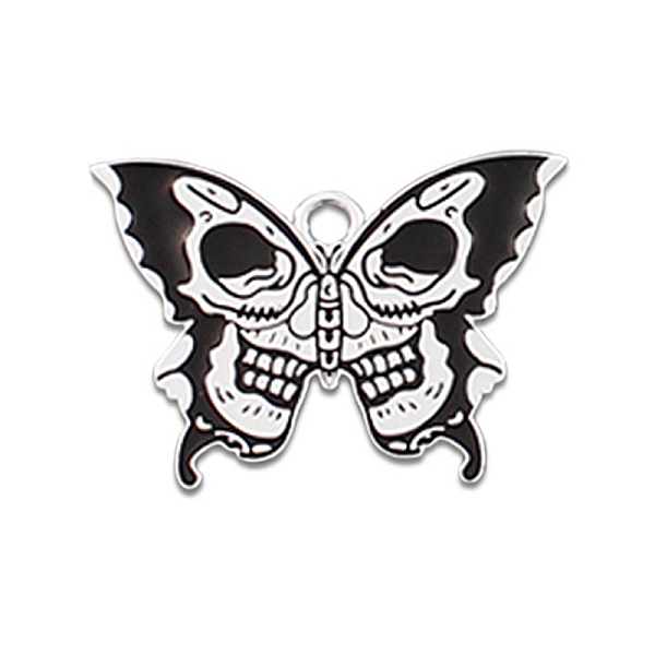 

PandaHall Alloy Enamel Pendants, Platinum, Butterfly with Skull Charm, 20x28mm Alloy+Enamel Butterfly