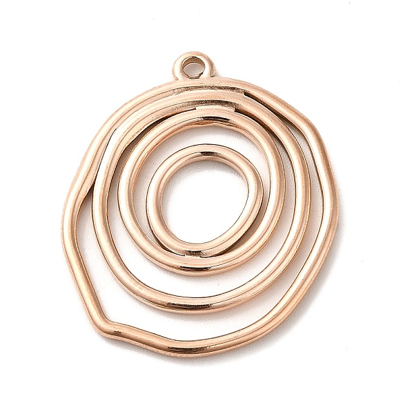 

PandaHall Ion Plating(IP) 304 Stainless Steel Pendants, Irregular Flat Round Charm, Rose Gold, 28x23x2mm, Hole: 1.4mm 304 Stainless Steel...