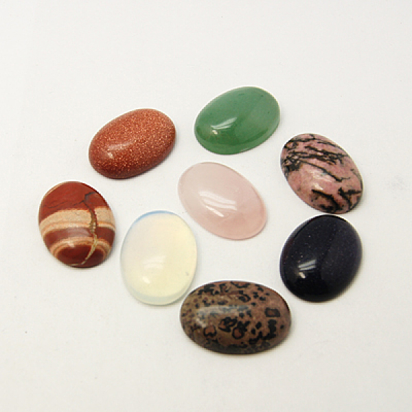 

PandaHall Gemstone Cabochons, Oval, Mixed Color, 25x18x6~8mm Mixed Stone Oval Multicolor