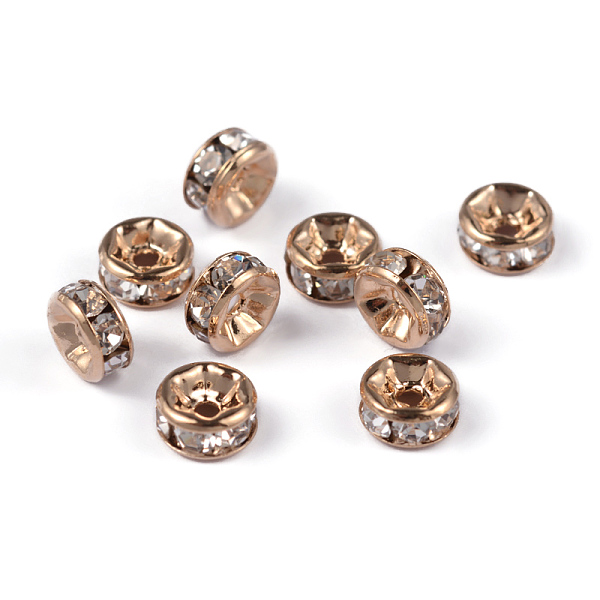 Brass Rhinestone Spacer Beads