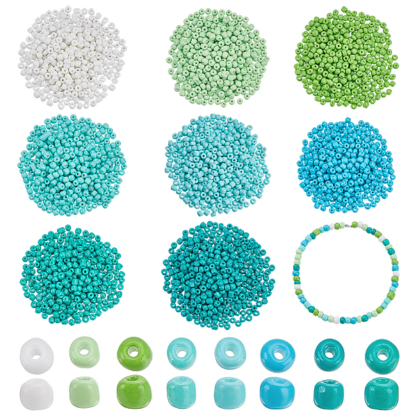 8 Sets 8 Colors Opaque Baking Paint Glass Beads