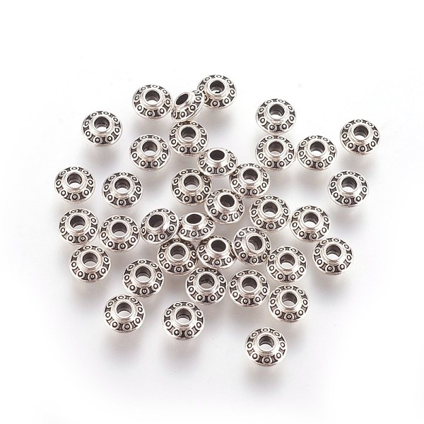 

PandaHall Tibetan Style Alloy Spacer Beads, Bicone, Antique Silver, Lead Free & Cadmium Free, 6.5x3.5mm, Hole: 2mm Alloy Bicone