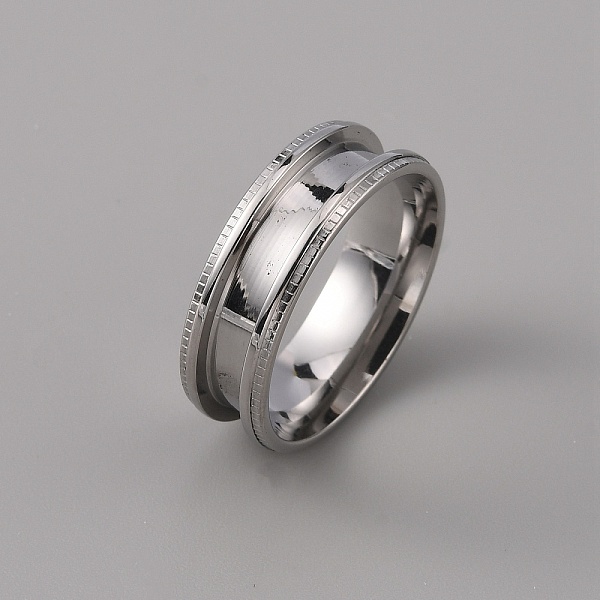 

PandaHall 201 Stainless Steel Grooved Finger Ring Settings, Ring Core Blank, for Inlay Ring Jewelry Making, Stainless Steel Color, US Size...