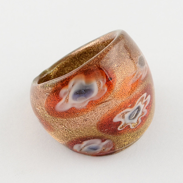 Handgefertigte Gold Sand Millefiori Murano Ringe