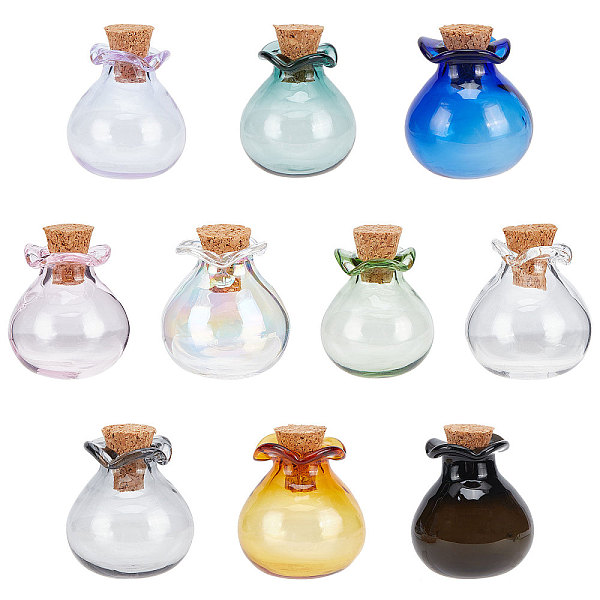 

PandaHall 10Pcs 10 Colors Lucky Bag Shape Glass Cork Bottles Ornament, Glass Empty Wishing Bottles, DIY Vials for Pendant Decorations..., Multicolor