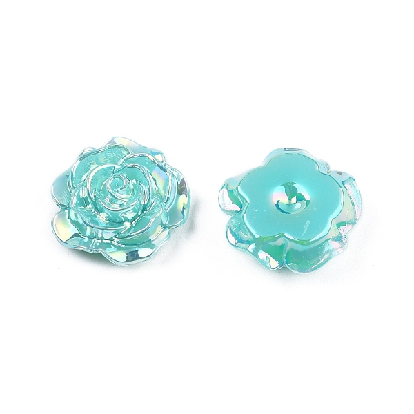 

PandaHall Opaque ABS Plastic Cabochons, Flower, Turquoise, 19.5x7.5mm ABS Plastic Flower Green