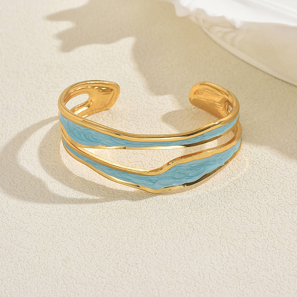 Vintage Stainless Steel Open Cuff Bangles for Women