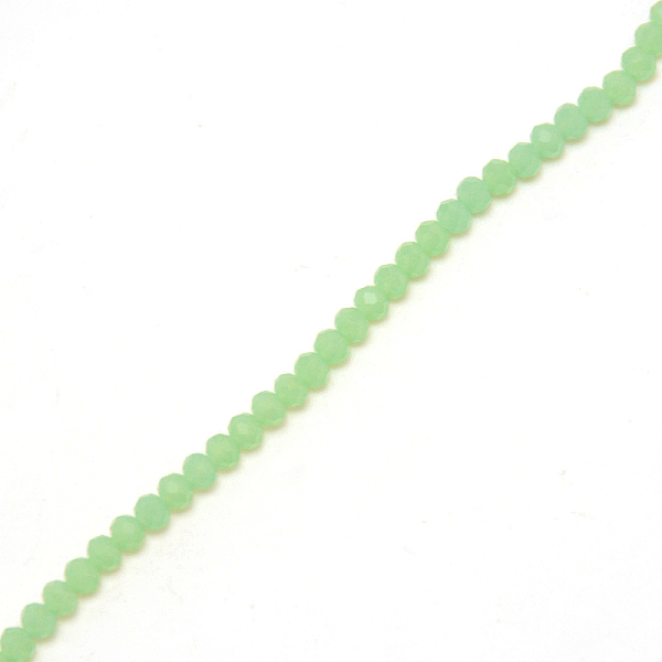 

PandaHall Facted Rondelle Glass Beads, Light Green, 4.5x3.5mm, Hole: 1mm, about 143pcs/strand, 19.69 inch(50cm) Glass Rondelle