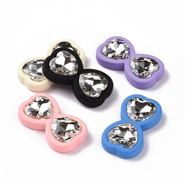 

PandaHall Acrylic Cabochon, with Acrylic Rhinestone, Bowknot, Mixed Color, 22.5x41.5x8mm Acrylic Bowknot Multicolor