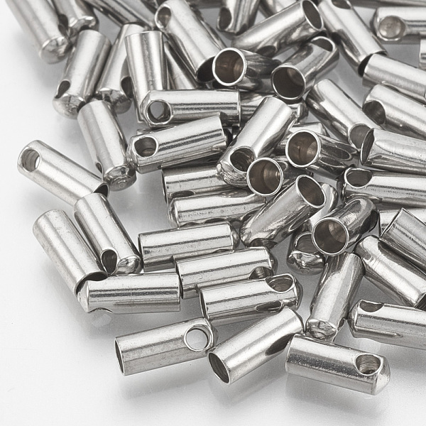 

PandaHall 201 Stainless Steel Cord Ends, Stainless Steel Color, 7x2mm, Hole: 1mm, Inner Diameter: 1.4mm 201 Stainless Steel
