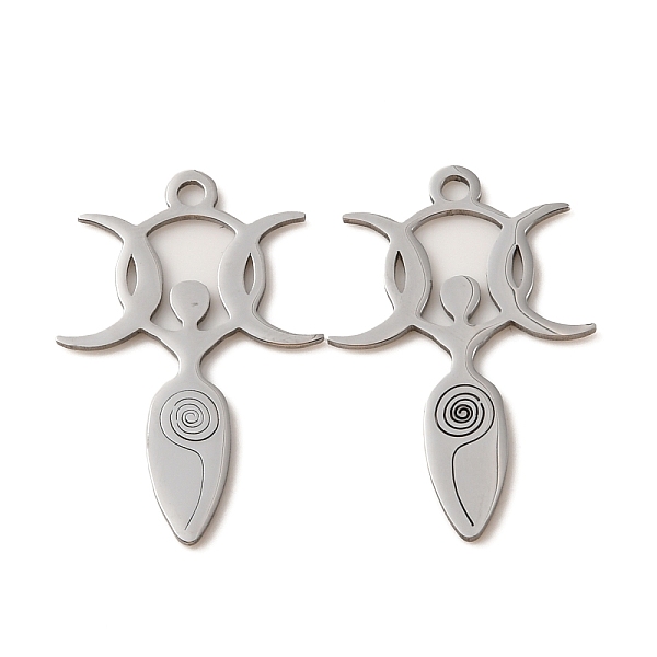

PandaHall 304 Stainless Steel Pendants, Laser Cut, Triple Moon Goddess Charms, Stainless Steel Color, 30.5x20x1mm, Hole: 2mm 304 Stainless...