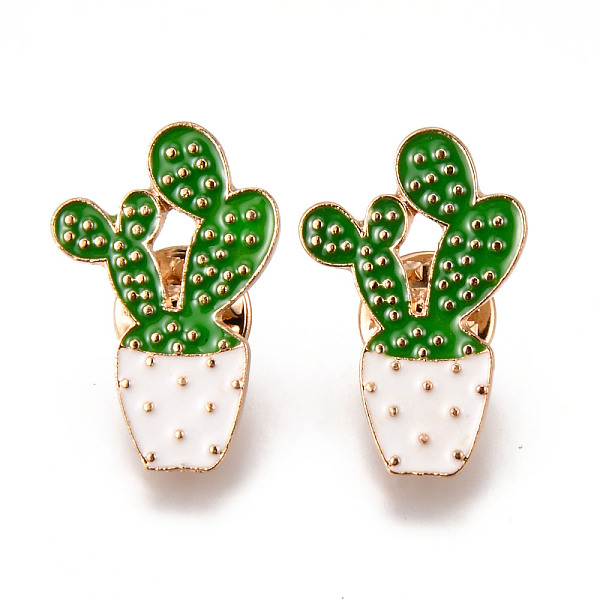 

PandaHall Alloy Enamel Brooches, Enamel Pin, with Brass Butterfly Clutches, Cactus, Light Gold, Cadmium Free & Nickel Free & Lead Free..., Green