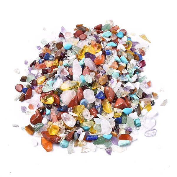 

PandaHall Natural & Synthetic Gemstone Beads, No Hole/Undrilled, Mixed Dyed and Undyed, Chips, 1~11x1~8mm Mixed Stone Chip