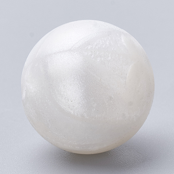 

PandaHall Food Grade Eco-Friendly Silicone Beads, Round, Snow, 8~10mm, Hole: 1~2mm Silicone Round White