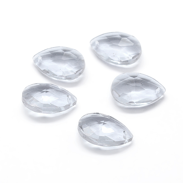 

PandaHall Faceted Glass Pendants, Teardrop, Clear, 15x9.5x5.5mm, Hole: 1mm Glass Teardrop Clear
