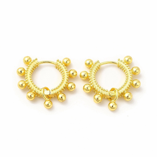

PandaHall Rack Plating Brass Hoop Earrings for Women, Long-Lasting Plated Dangle Ball Earrings, Lead Free & Cadmium Free, Real 18K Gold...