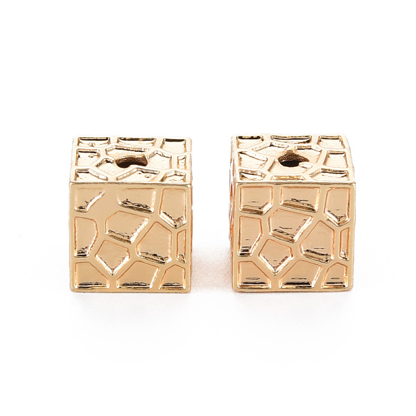 

PandaHall Brass Beads, Nickel Free, Square, Real 18K Gold Plated, 9.5x9.5x9.5mm, Hole: 2mm Brass Square