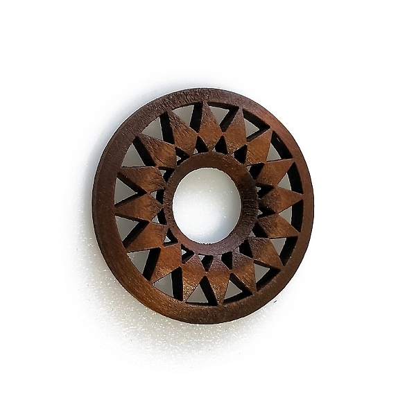 

PandaHall Wood Pendants, for Earring Jewelry Making, Donut with Flower, Coconut Brown, 35mm Wood Donut