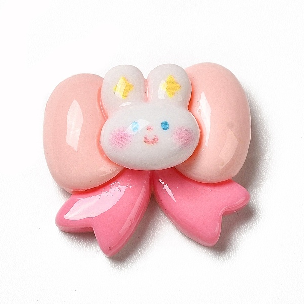 

PandaHall Cartoon Opaque Resin Cabochons, for Jewelry Making, Pink, Bowknot Pattern, 21.5x23x10mm Resin Bowknot Pink