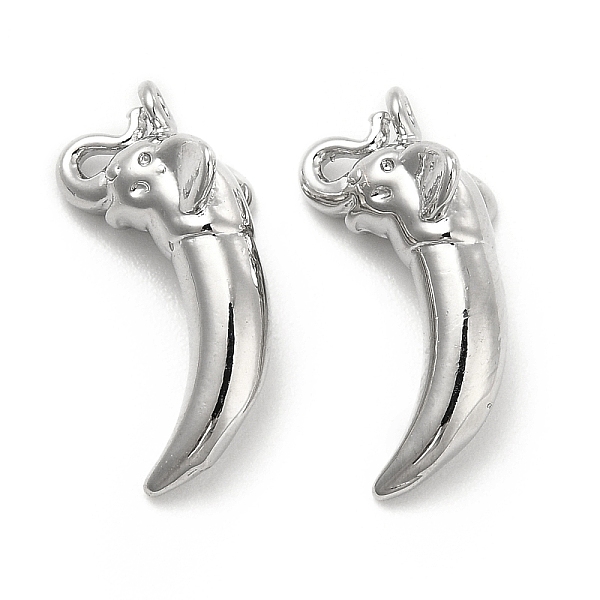

PandaHall Brass Pendants, Elephant Charm, Real Platinum Plated, 19x7.5x8.5mm, Hole: 1.4mm Brass Elephant