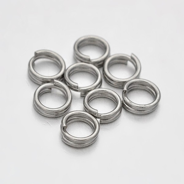 

PandaHall Brass Split Rings, Double Loops Jump Rings, Platinum, 5x1.5mm, about 3.5mm inner diameter, about 6250pcs/500g Brass Ring