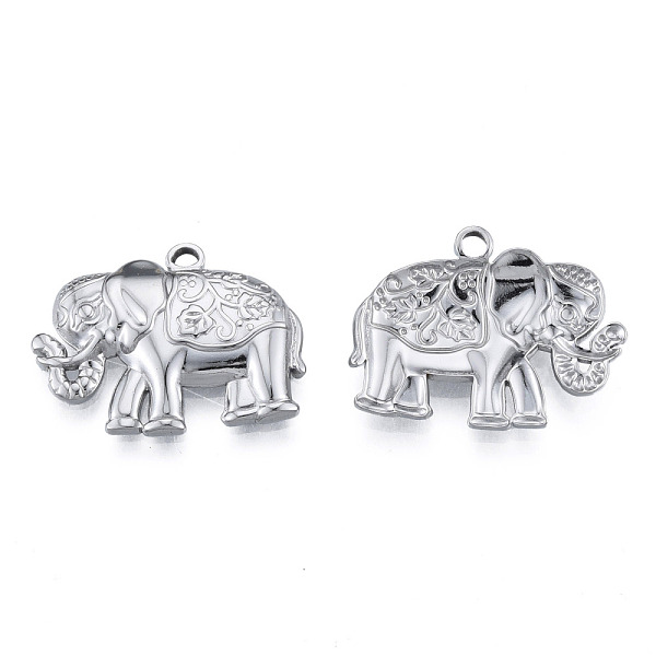 

PandaHall 201 Stainless Steel Pendants, Elephant, Stainless Steel Color, 19.5x25.5x3mm, Hole: 1.8mm 201 Stainless Steel Elephant
