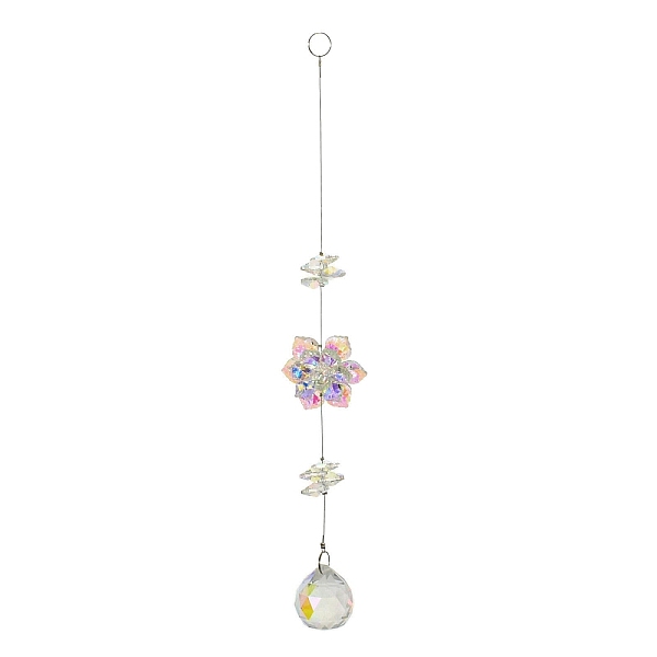 Attrape-soleil suspendu en forme de fleur en verre