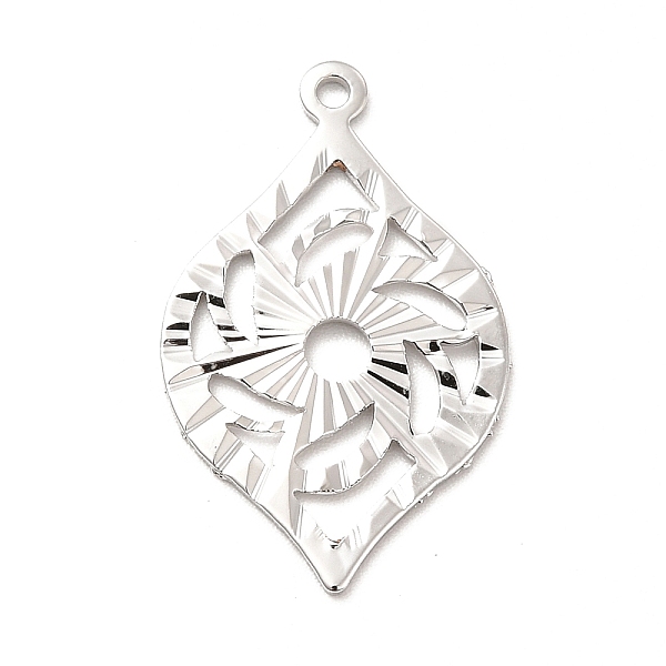 

PandaHall Rack Plating Brass Pendants, Long-Lasting Plated, Eye Charm, Platinum, 25x15.5x1mm, Hole: 1.2mm Brass Eye