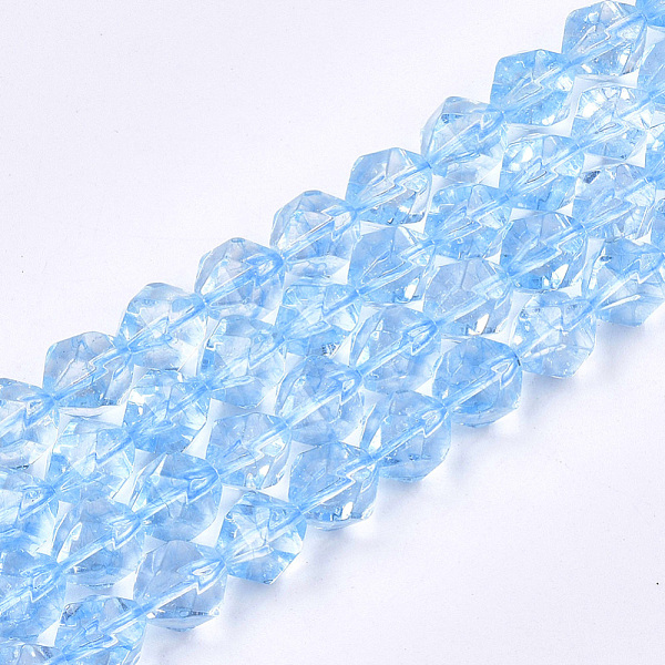 

PandaHall Synthetic Quartz Crystal Beads Strands, Star Cut Round Beads, Dyed, Faceted, Light Sky Blue, 8x7x7mm, Hole: 1mm, about...