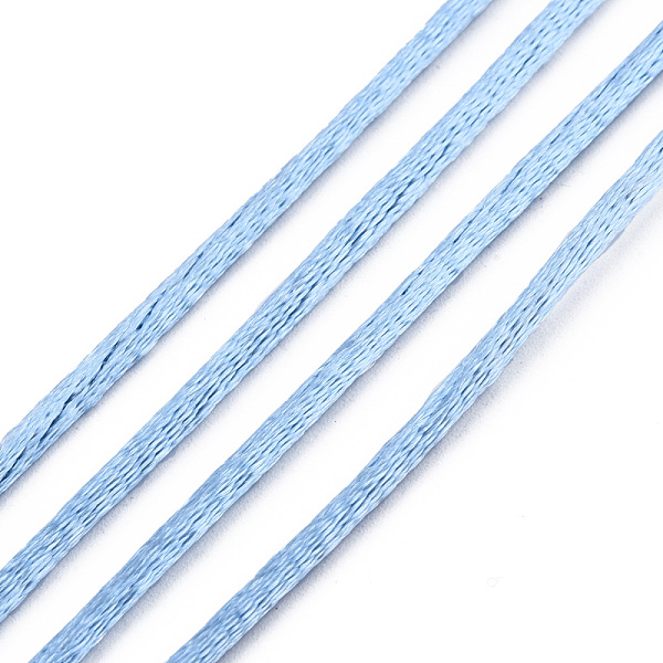 

PandaHall Polyester Rattail Satin Cord, for Chinese Knotting, Jewelry Making, Light Sky Blue, 2mm, about 21.87 yards(20m)/bundle, 6...