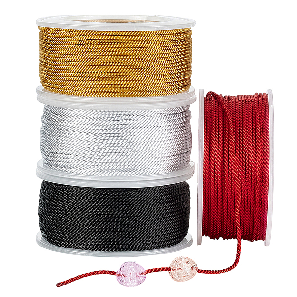 4 Rolls 4 Colors Round Nylon Cords