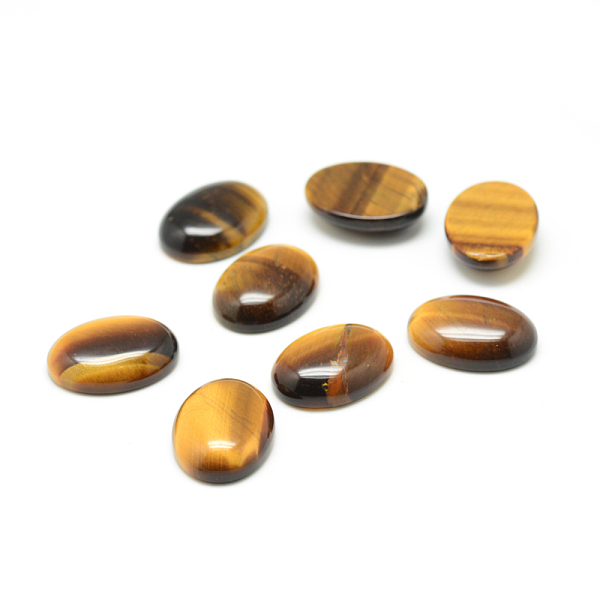 

PandaHall Natural Tiger Eye Gemstone Cabochons, Oval, 18x13x6mm Tiger Eye Oval