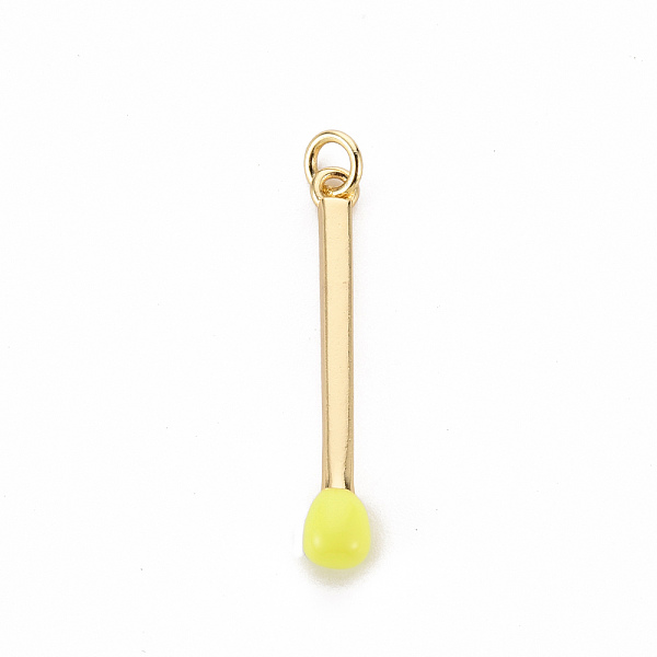 

PandaHall Brass Enamel Pendants, with Jump Ring, Cadmium Free & Nickel Free & Lead Free, Match, Real 16K Gold Plated, Champagne Yellow...