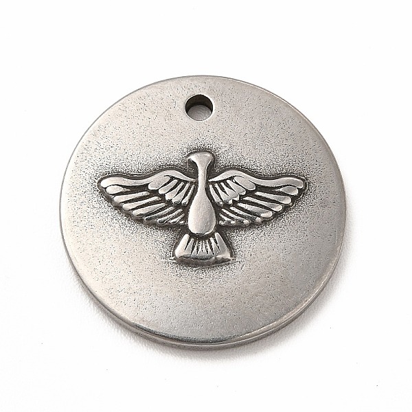 

PandaHall 304 Stainless Steel Pendants, Flat Round, Antique Silver, 20x2.5mm, Hole: 1.8mm 304 Stainless Steel Flat Round