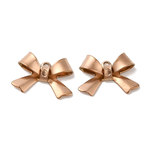 

PandaHall Ion Plating(IP) 304 Stainless Steel Pendants, Bowknot Charm, Rose Gold, 10x15x4mm, Hole: 1mm 304 Stainless Steel Bowknot